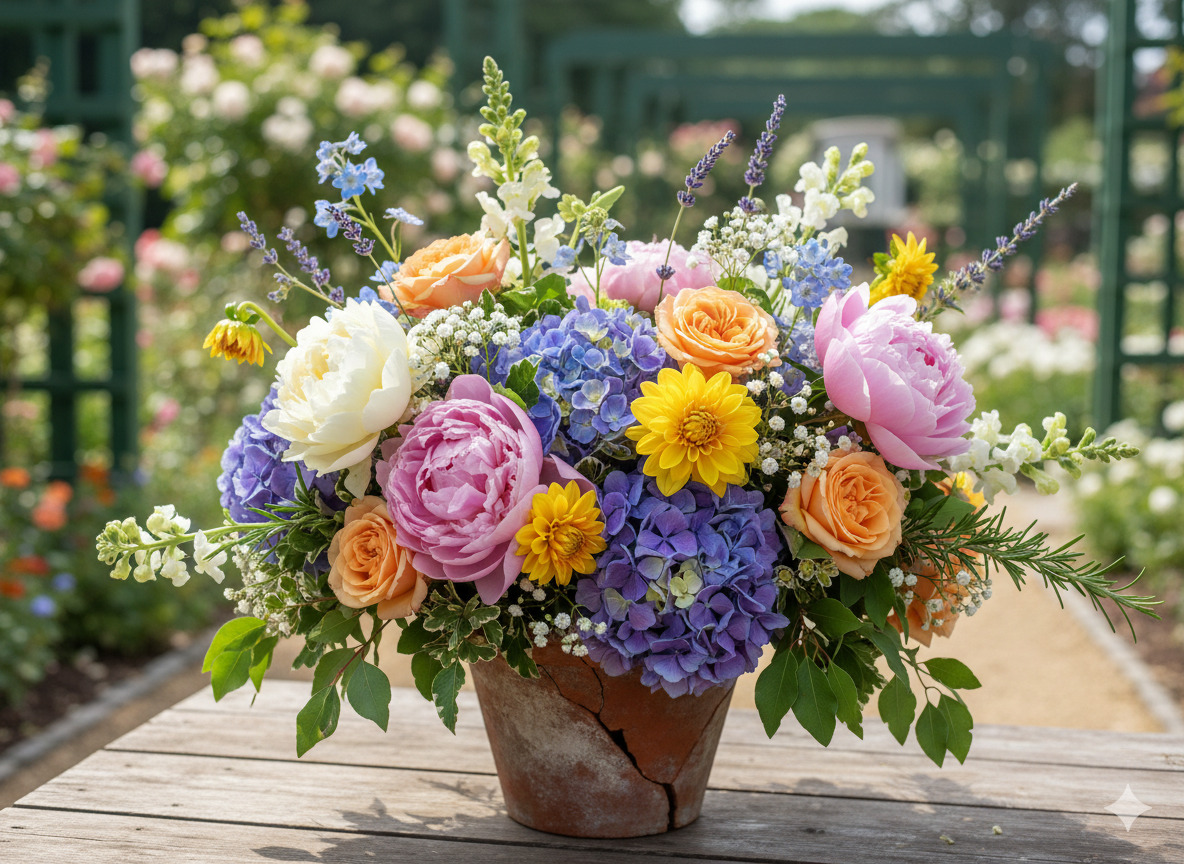 Garden mix seasonal arrangement